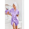 image:imageEkouaer Satin Nightgowns for Women Short Sleeve Button Down SleepshirtLight Purple