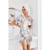 image:imageEkouaer Satin Nightgowns for Women Short Sleeve Button Down SleepshirtPurple Floral