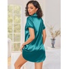 image:imageEkouaer Silk Nightgowns for Women Satin Sleep Shirts Button Down NightshirtBlue Green