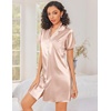 image:imageEkouaer Silk Nightgowns for Women Satin Sleep Shirts Button Down NightshirtChampagne