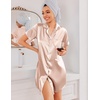 image:imageEkouaer Silk Nightgowns for Women Satin Sleep Shirts Button Down NightshirtChampagne
