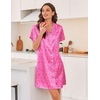 image:imageEkouaer Silk Nightgowns for Women Satin Sleep Shirts Button Down NightshirtHot Pink Leopard