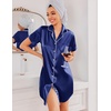 image:imageEkouaer Silk Nightgowns for Women Satin Sleep Shirts Button Down NightshirtNavy Blue
