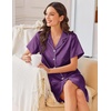 image:imageEkouaer Silk Nightgowns for Women Satin Sleep Shirts Button Down NightshirtPurple