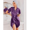 image:imageEkouaer Silk Nightgowns for Women Satin Sleep Shirts Button Down NightshirtPurple