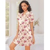 image:imageEkouaer Silk Nightgowns for Women Satin Sleep Shirts Button Down NightshirtTeddy Bear Cherry