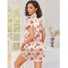 image:imageEkouaer Silk Nightgowns for Women Satin Sleep Shirts Button Down NightshirtTeddy Bear Cherry