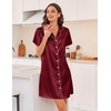 image:imageEkouaer Silk Nightgowns for Women Satin Sleep Shirts Button Down NightshirtWine Red
