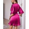 image:imageEkouaer Silk Robes for Women Short Lightweight Bathrobe Satin Kimono RobesHot Pink