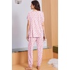 image:imageEkouaer Viscose from Bamboo Womens Pajama Sets Super Soft Short Sleeve Button Top and Pants Pj Sleepwear Sets SXXLCherry