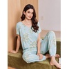 image:imageEkouaer Viscose from Bamboo Womens Pajama Sets Super Soft Short Sleeve Button Top and Pants Pj Sleepwear Sets SXXLDaisy Bouquet