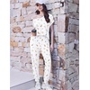 image:imageEkouaer Viscose from Bamboo Womens Pajama Sets Super Soft Short Sleeve Button Top and Pants Pj Sleepwear Sets SXXLDaisy White Floral