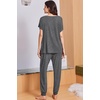 image:imageEkouaer Viscose from Bamboo Womens Pajama Sets Super Soft Short Sleeve Button Top and Pants Pj Sleepwear Sets SXXLGrey