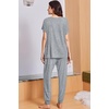 image:imageEkouaer Viscose from Bamboo Womens Pajama Sets Super Soft Short Sleeve Button Top and Pants Pj Sleepwear Sets SXXLLight Grey