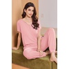 image:imageEkouaer Viscose from Bamboo Womens Pajama Sets Super Soft Short Sleeve Button Top and Pants Pj Sleepwear Sets SXXLLight Pink