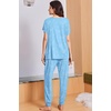 image:imageEkouaer Viscose from Bamboo Womens Pajama Sets Super Soft Short Sleeve Button Top and Pants Pj Sleepwear Sets SXXLOcean Blue