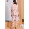 image:imageEkouaer Viscose from Bamboo Womens Pajama Sets Super Soft Short Sleeve Button Top and Pants Pj Sleepwear Sets SXXLPink Bow
