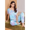 image:imageEkouaer Viscose from Bamboo Womens Pajama Sets Super Soft Short Sleeve Button Top and Pants Pj Sleepwear Sets SXXLTie Dye Blue and Purple