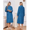 image:imageEkouaer Women Plush Robe Zip Up Bathrobe Fleece Warm Housecoat with PocketsCelestial Blue