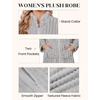 image:imageEkouaer Women Plush Robe Zip Up Bathrobe Fleece Warm Housecoat with PocketsLight Grey