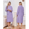 image:imageEkouaer Women Plush Robe Zip Up Bathrobe Fleece Warm Housecoat with PocketsLilac Purple