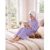 image:imageEkouaer Women Plush Robe Zip Up Bathrobe Fleece Warm Housecoat with PocketsLilac Purple