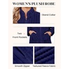 image:imageEkouaer Women Plush Robe Zip Up Bathrobe Fleece Warm Housecoat with PocketsNavy Blue