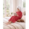 image:imageEkouaer Women Plush Robe Zip Up Bathrobe Fleece Warm Housecoat with PocketsRed