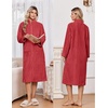 image:imageEkouaer Women Plush Robe Zip Up Bathrobe Fleece Warm Housecoat with PocketsRed