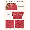 image:imageEkouaer Women Plush Robe Zip Up Bathrobe Fleece Warm Housecoat with PocketsRed