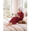 image:imageEkouaer Women Plush Robe Zip Up Bathrobe Fleece Warm Housecoat with PocketsWine Red