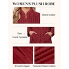 image:imageEkouaer Women Plush Robe Zip Up Bathrobe Fleece Warm Housecoat with PocketsWine Red