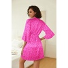 image:imageEkouaer Women Silk Robe Set V Neck 2 Piece Bridal Robe Satin Bathrobe SetHot Pink Leopard