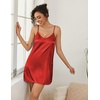 image:imageEkouaer Women Silk Robe Set V Neck 2 Piece Bridal Robe Satin Bathrobe SetRed