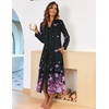 image:imageEkouaer Women Zipper Robe Long Sleeve Housecoat Soft Nightgown with PocketsBlack Sakura