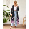 image:imageEkouaer Women Zipper Robe Long Sleeve Housecoat Soft Nightgown with PocketsBlack Sakura