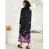 image:imageEkouaer Women Zipper Robe Long Sleeve Housecoat Soft Nightgown with PocketsBlack Sakura
