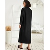 image:imageEkouaer Women Zipper Robe Long Sleeve Housecoat Soft Nightgown with PocketsBlack With Grey