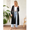 image:imageEkouaer Women Zipper Robe Long Sleeve Housecoat Soft Nightgown with PocketsBlack With Grey