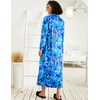 image:imageEkouaer Women Zipper Robe Long Sleeve Housecoat Soft Nightgown with PocketsBlue Floral