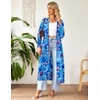 image:imageEkouaer Women Zipper Robe Long Sleeve Housecoat Soft Nightgown with PocketsBlue Floral
