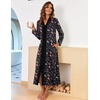 image:imageEkouaer Women Zipper Robe Long Sleeve Housecoat Soft Nightgown with PocketsButterfly