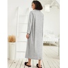 image:imageEkouaer Women Zipper Robe Long Sleeve Housecoat Soft Nightgown with PocketsGray