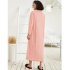 image:imageEkouaer Women Zipper Robe Long Sleeve Housecoat Soft Nightgown with PocketsLight Coralline