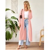 image:imageEkouaer Women Zipper Robe Long Sleeve Housecoat Soft Nightgown with PocketsLight Coralline
