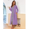 image:imageEkouaer Women Zipper Robe Long Sleeve Housecoat Soft Nightgown with PocketsLight Purple