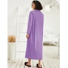 image:imageEkouaer Women Zipper Robe Long Sleeve Housecoat Soft Nightgown with PocketsLight Purple