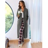 image:imageEkouaer Women Zipper Robe Long Sleeve Housecoat Soft Nightgown with PocketsMedium Grey