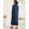 image:imageEkouaer Women Zipper Robe Long Sleeve Housecoat Soft Nightgown with PocketsNavy Blue