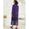 image:imageEkouaer Women Zipper Robe Long Sleeve Housecoat Soft Nightgown with PocketsPurple Floral